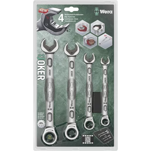 Wera 05073290001 Joker Set 4 részes Racsnis gyűrűs, villáskulcs készlet