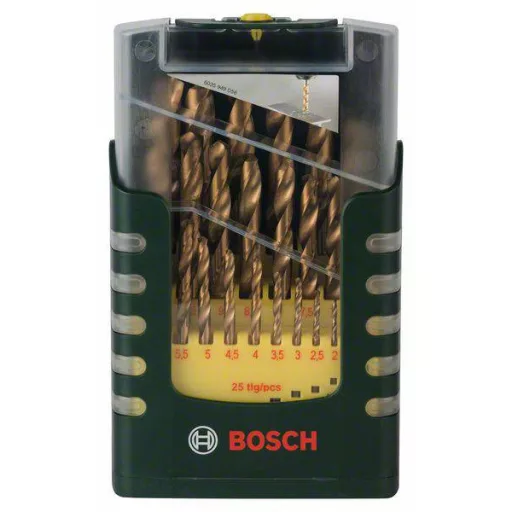 Bosch Accessories 2607017154 HSS Fém spirálfúró készlet 25 részes TiN Hengeres befogószár 1 készlet