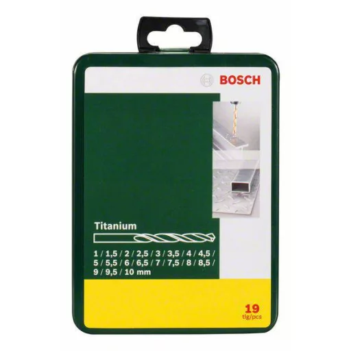 Bosch Accessories 2607019437 HSS Fém spirálfúró készlet 19 részes TiN DIN 338 Hengeres befogószár 1 készlet