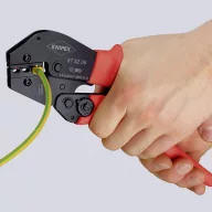   Krimpelő fogó kétkezes kezelésre is 250 mm, érvéghüvelyek, Knipex 97 52 09