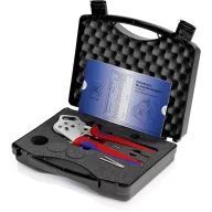   Négy tüskés sajtoló fogó elforgatott érintkezőkhöz, krómozott, Knipex 97 52 65 DG