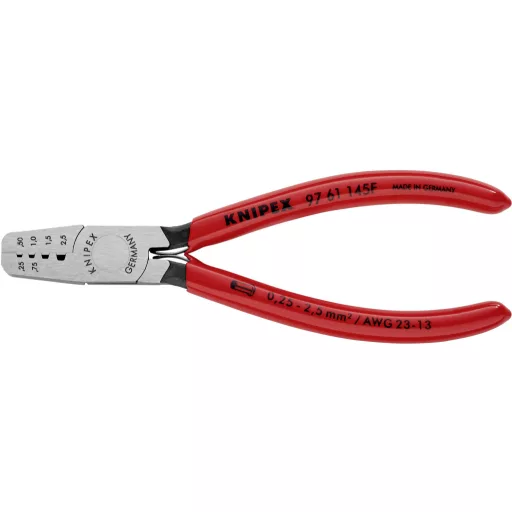 Krimpelő fogó érvéghüvelyekhez 145 mm, polírozott fej, Knipex 97 61 145 F