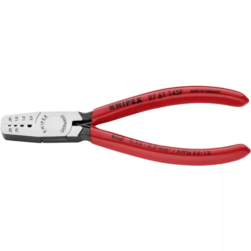 Krimpelő fogó érvéghüvelyekhez 145 mm, polírozott fej, Knipex 97 61 145 F