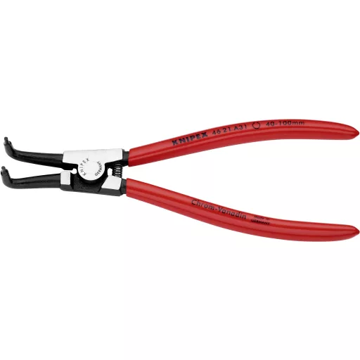 Seegergyűrű fogók külső gyűrűkhöz (tengelyek) 200 mm, Ø 40-100 mm, 90°-ban hajlított, Knipex 46 21 A31