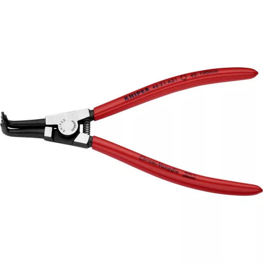 Seegergyűrű fogók külső gyűrűkhöz (tengelyek) 200 mm, Ø 40-100 mm, 90°-ban hajlított, Knipex 46 21 A31