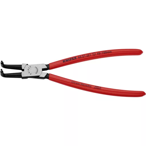 Seegergyűrű fogók belső gyűrűkhöz (furatok) 215 mm, Ø 40-100 mm, 90°-ban hajlított, Knipex 46 21 J31