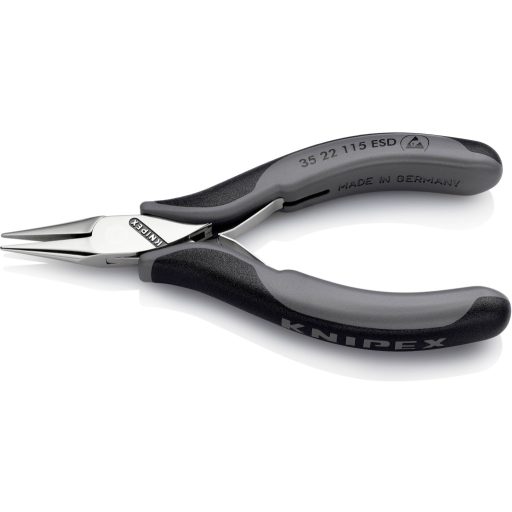ESD hegyescsőrű fogó, hengeres fej, KNIPEX 35 22