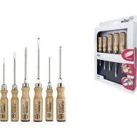   Csavarhúzó készlet fa markolattal, egyenes/kereszt, 6 részes, Wiha 162HK6SO 07149