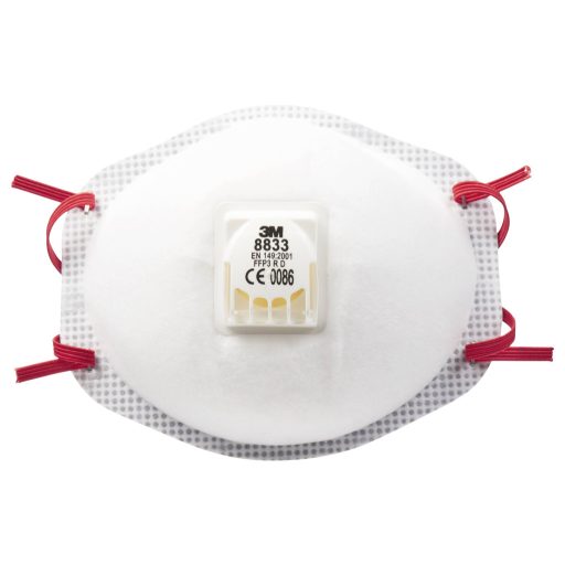 3M 8833 Finom por ellen védő maszk szeleppel FFP3 10 db EN 149:2001 DIN 149:2001