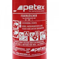   ABC tűzoltó készülék, poroltó autóba, 1 kg, manométerrel, 95 x 300 mm, Petex 439700000 SUV
