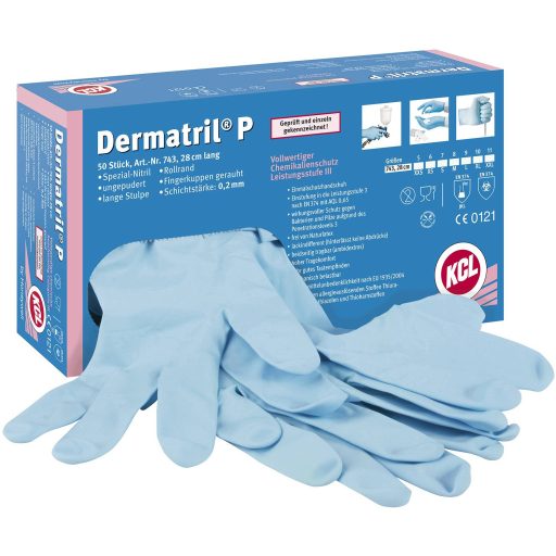 KCL Dermatril P 743-9 50 db Nitril Eldobható kesztyű Méret (kesztyű): 9, L