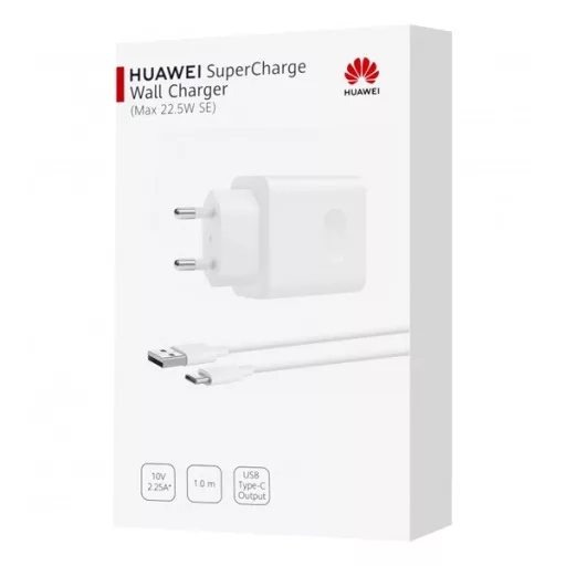 HUAWEI CP404B hálózati töltő USB aljzat 22.5W, PD gyorstöltő + Type-C kábel, FEHÉR