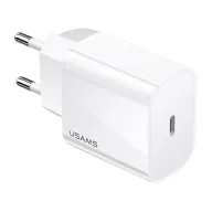   USAMS T34 hálózati töltő Type-C aljzat 20W, PD gyorstöltő, FEHÉR