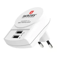 SKROSS hálózati töltő 2 USB aljzat 12W FEHÉR