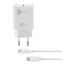 CELLULARLINE hálózati töltő Type-C aljzat 20W, PD gyorstöltő + Type-C - lightning kábel, FEHÉR