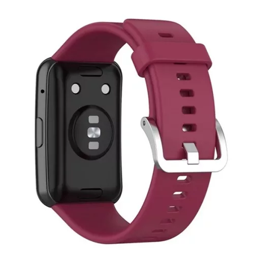 Huawei Watch Fit GIGAPACK pótszíj egyedi méret, fém csat, BORDÓ