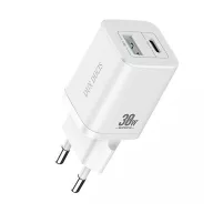   DUX DUCIS C80 hálózati töltő USB+Type-C aljzat 30W, PD gyorstöltő, FEHÉR