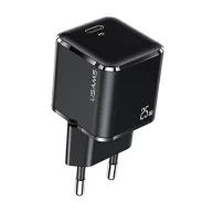   USAMS T42 hálózati töltő Type-C aljzat 25W, PD gyorstöltő, FEKETE