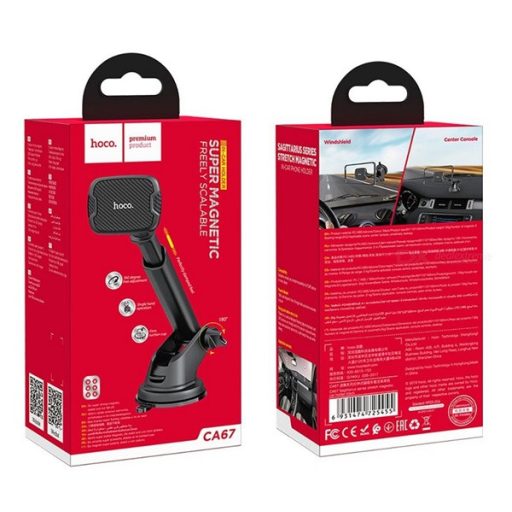 HOCO CA67 autós tartó műszerfalra, 360°, FEKETE