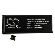   iPhone 5S CAMERON SINO Li-Polymer akku 3.8V/1700mAh, Apple 616-0652 kompatibilis, FEKETE