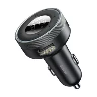   BASEUS bluetooth FM transmitter autós töltő 2 USB aljzat 17W, LED kijelző, FEKETE