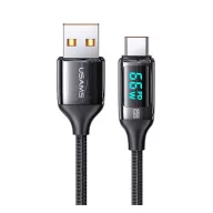 USAMS U78 adatkábel USB - Type-C, 120cm, FEKETE