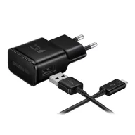   SAMSUNG hálózati töltő USB aljzat 15W, gyorstöltő + microUSB kábel, FEKETE