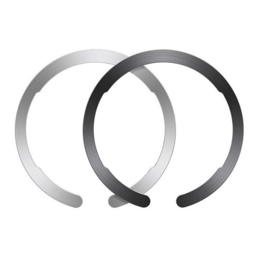 ESR HALOLOCK öntapadós fémlap 2db mágneses autós tartóhoz ideális, kör alakú, FEKETE/SZÜRKE