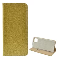   Oppo Reno 4 Z 5G Tok álló, bőr hatású (FLIP, szilikon belső, oldalra nyíló, asztali tartó, kártyazseb, csillogó) ARANY