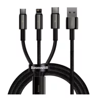   BASEUS töltőkábel 3in1 USB - Type-C/lightning/microUSB, 150cm, FEKETE