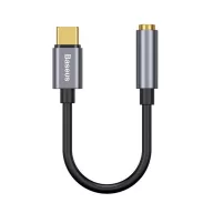   BASEUS audió adapter kábel (3.5mm jack aljzat - Type-C) SÖTÉTSZÜRKE