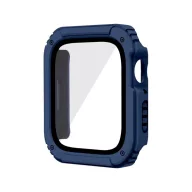   Apple Watch Series 1 38mm / 2 38mm / 3 38mm GIGAPACK Műanyag keret ütésálló + kijelzővédő üveg SÖTÉTKÉK