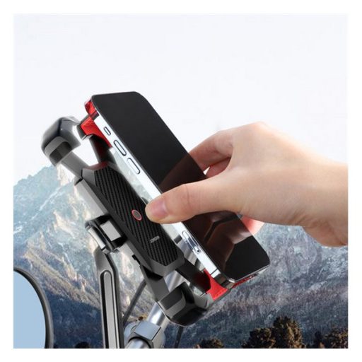 JOYROOM motoros telefontartó tükörre rögzíthető, 4.7 - 7" méret, FEKETE