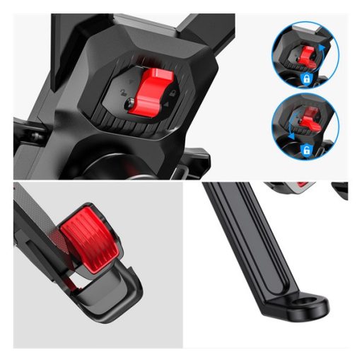 JOYROOM motoros telefontartó tükörre rögzíthető, 4.7 - 7" méret, FEKETE