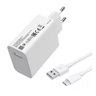   XIAOMI hálózati töltő USB aljzat 33W, PD gyorstöltő 3.0 + Type-C kábel, FEHÉR