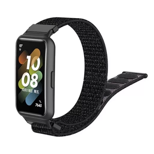 Huawei Band 7 GIGAPACK Pótszíj egyedi méret, légáteresztő, FEKETE