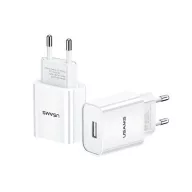  USAMS T18 hálózati töltő USB aljzat 10W, gyorstöltő, FEHÉR