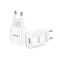 USAMS T18 hálózati töltő USB aljzat 10W, gyorstöltő, FEHÉR