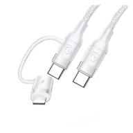   iPhone 14 Plus / 14 Pro Max / 14 Pro USAMS U31 adatkábel Type-C - lightning/Type-C, 120cm, FEHÉR