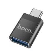   HOCO UA17 adapter USB aljzat - Type-C, adatátvitel és töltés, FEKETE