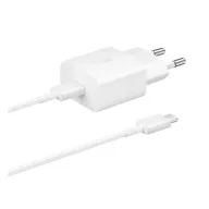   SAMSUNG hálózati töltő Type-C aljzat 15W, gyorstöltő + Type-C kábel, FEHÉR