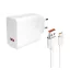 XIAOMI hálózati töltő USB aljzat 67W, gyorstöltő + Type-C kábel, FEHÉR