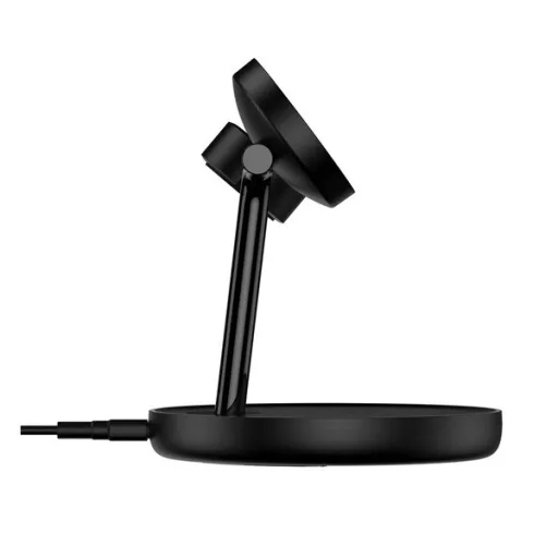 iPhone 17e / 17 Pro Max / 17 Pro BASEUS asztali töltőállvány 3in1 15W, Apple Watch töltő, FEKETE