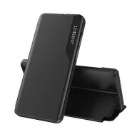   Samsung S23 Ultra GIGAPACK tok álló, ECO bőr hatású aktív FLIP, ablakos, FEKETE