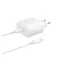 SAMSUNG hálózati töltő Type-C aljzat 45W, PD gyorstöltő 2.0 + 180cm Type-C kábel, FEHÉR