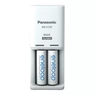   PANASONIC ENELOOP akkutöltő 240V, 2xAA/AAA elem kompatibilis + 2db 2000mAh AA elem, FEHÉR