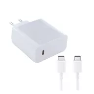   HUAWEI HW-200325EPO hálózati töltő Type-C aljzat 65W, PD gyorstöltő + Type-C kábel, FEHÉR
