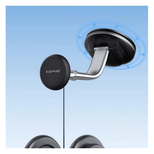 AWEI X45 autós tartó műszerfalra, alumínium, FEKETE