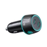   JOYROOM autós töltő 2 Type-C aljzat 70W, LED jelzés, FEKETE