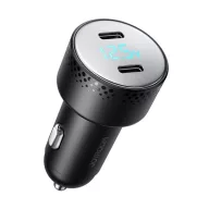   JOYROOM autós töltő 2 Type-C aljzat 70W, LED jelzés, FEKETE